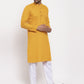 Jompers Men Yellow Printed Kurta Only | Swadesiicart