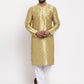 Jompers Men Green & Gold-Toned Woven Design Kurta with Pyjamas | Swadesiicart