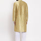 Jompers Men Green & Gold-Toned Woven Design Kurta with Pyjamas | Swadesiicart