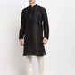 Jompers Men's Black Solid Dupion Silk Kurta Payjama Set | Swadesiicart