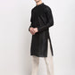 Jompers Men's Black Solid Dupion Silk Kurta Payjama Set | Swadesiicart