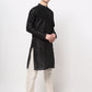 Jompers Men's Black Solid Dupion Silk Kurta Payjama Set | Swadesiicart