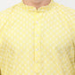 Jompers Men Yellow Chikankari Kurta with Churidar | Swadesiicart