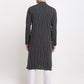 Jompers Men's Black Cotton Striped Kurta Payjama Sets | Swadesiicart