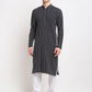 Jompers Men's Black Cotton Striped Kurta Only | Swadesiicart
