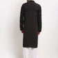 Jompers Men's Black Printed Mirror Kurta Payjama Sets | Swadesiicart