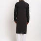 Jompers Men's Black Printed Mirror Kurta Only | Swadesiicart
