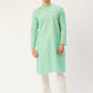 Jompers Men's Green Cotton Floral Printed kurta Pyjama Set | Swadesiicart