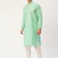 Jompers Men's Green Cotton Floral Printed kurta Pyjama Set | Swadesiicart