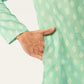 Jompers Men's Green Cotton Floral Printed kurta Pyjama Set | Swadesiicart