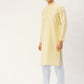 Jompers Men's Yellow Cotton Floral printed kurta Pyjama Set | Swadesiicart