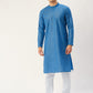 Jompers Men's Blue Cotton printed kurta Pyjama Set | Swadesiicart