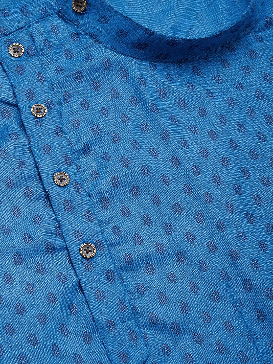 Jompers Men's Blue Cotton printed kurta Pyjama Set | Swadesiicart