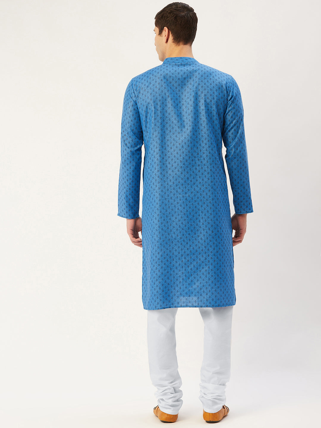 Jompers Men's Blue Cotton printed kurta Only | Swadesiicart