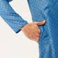 Jompers Men's Blue Cotton printed kurta Pyjama Set | Swadesiicart