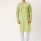 Jompers Men's Green Cotton printed kurta Pyjama Set | Swadesiicart