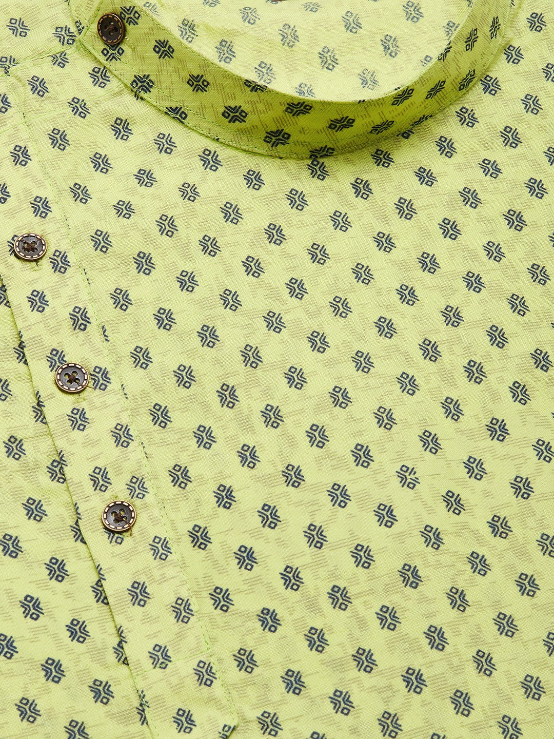 Jompers Men's Green Cotton printed kurta Only | Swadesiicart