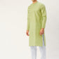 Jompers Men's Green Cotton printed kurta Pyjama Set | Swadesiicart