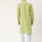 Jompers Men's Green Cotton printed kurta Only | Swadesiicart