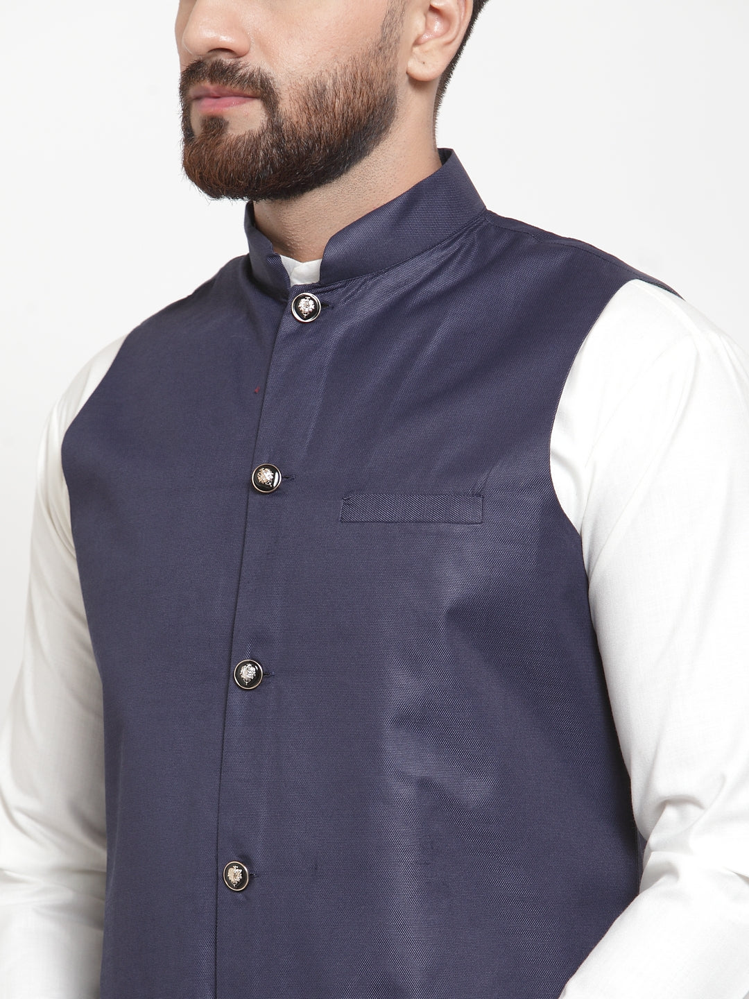 Jompers Men's Beautiful Solid Kurta Pajama with Solid Waistcoat | Swadesiicart