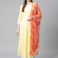 Jompers Women Yellow Embroidered Regular Sequinned Kurta with Trousers & With Dupatta | Swadesiicart