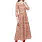 Jompers Women Red & Beige Printed A-Line Kurta - Swadesiicart
