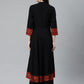 Jompers Women Black & Brown Printed Yoke Design Anarkali Kurta | Swadesiicart