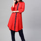 Jompers Women Red & Navy Blue Solid A-line Kurta | Swadesiicart