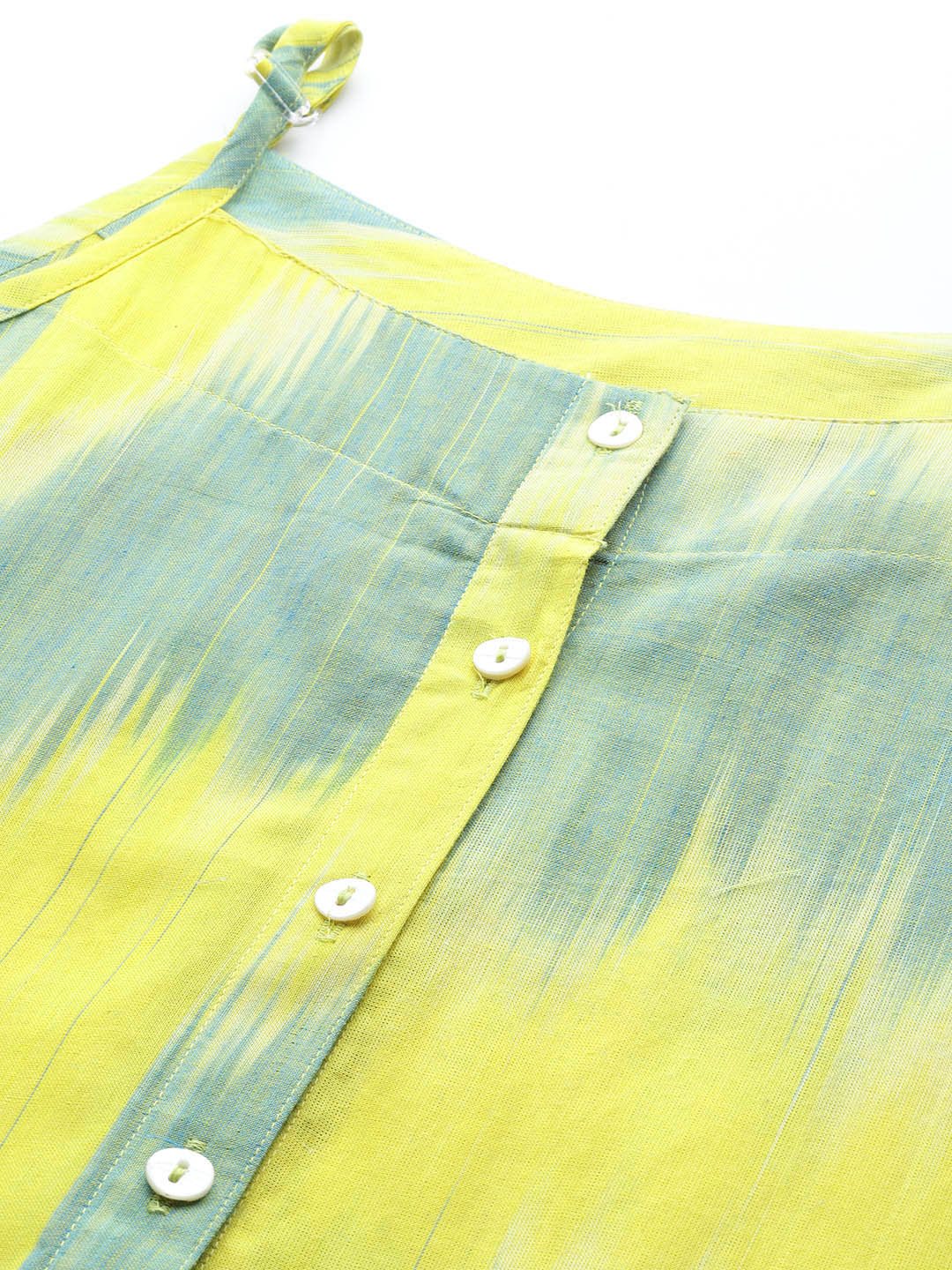 Jompers Women's Pure Cotton Yellow Ikkat Kurta - Swadesiicart