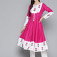 Jompers Women's Floral Printed Pink Floral Kurta - Swadesiicart