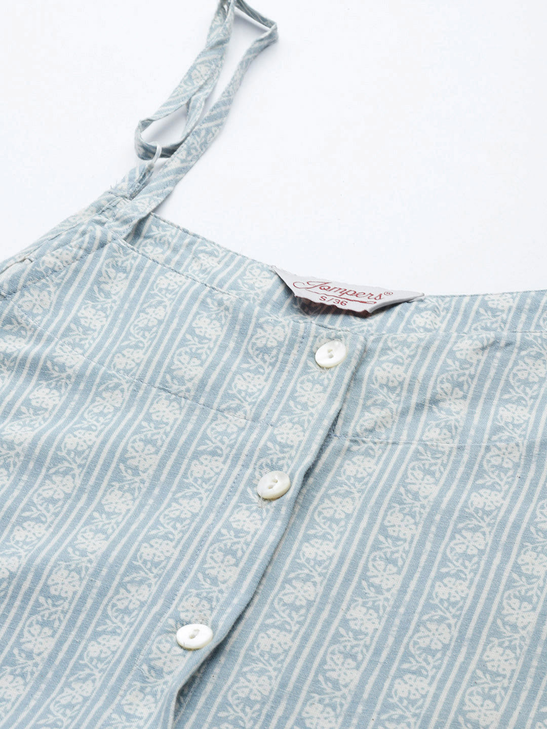 Jompers Women's Floral Printed Blue Kurta - Blue - Swadesiicart