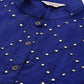 Jompers Women's Geometric Embroidered Mirror Work Kurta - Navy Blue - Swadesiicart