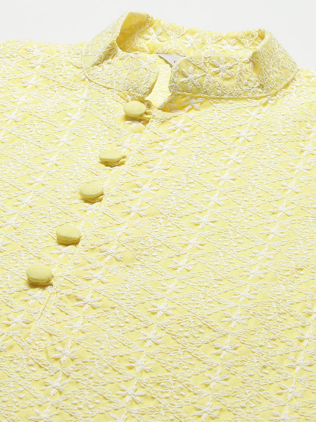 Jompers Men's Yellow Embroidered Kurta Payjama Sets | Swadesiicart