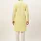 Jompers Men's Yellow Embroidered Kurta Payjama Sets | Swadesiicart