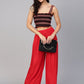 Jompers Women Red Solid Straight Palazzos | Swadesiicart