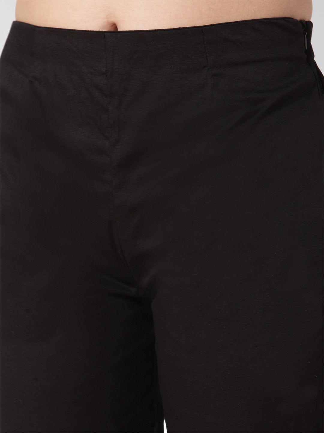 Jompers Women Black Smart Slim Fit Solid Regular Trousers | Swadesiicart