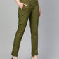 Jompers Women Olive Green Smart Slim Fit Solid Regular Trousers | Swadesiicart