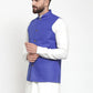 Jompers Men Royal-Blue Solid Nehru Jacket | Swadesiicart