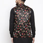 Jompers Men's Black Printed Nehru Jacket | Swadesiicart