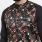 Jompers Men Black Printed Satin Nehru Jacket | Swadesiicart