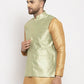 Jompers Men's Green Woven Nehru Jacket | Swadesiicart