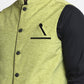 Jompers Men's Green Solid Nehru Jacket with Square Pocket | Swadesiicart