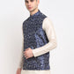 Jompers Men's Blue Digital Printed Blue Waistcoat | Swadesiicart