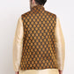 Jompers Men's Black Self-Designed Black Waistcoat | Swadesiicart