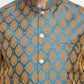 Jompers Men's Blue Self-Designed Blue Waistcoat | Swadesiicart