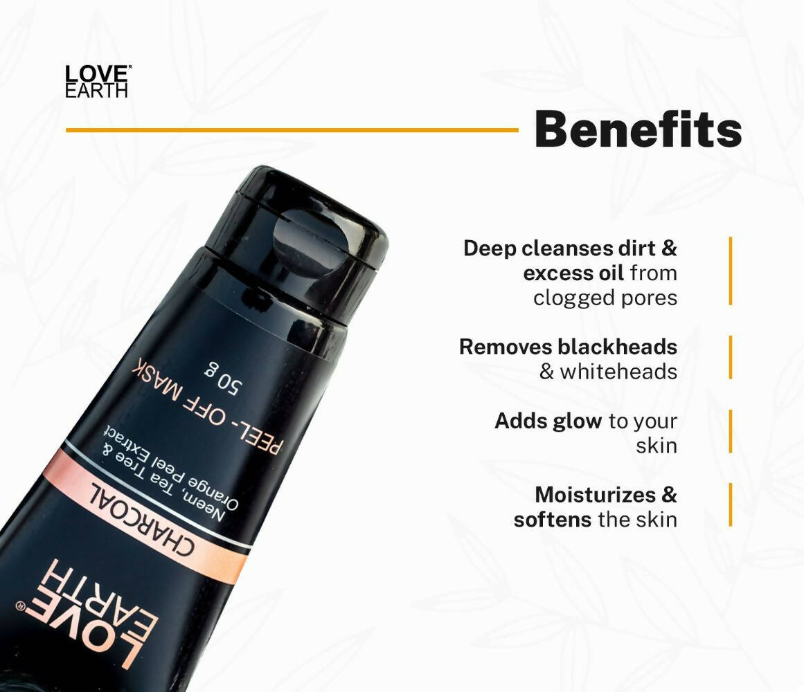 Love Earth Charcoal Peel-Off Mask | Swadesiicart