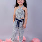 Lil Drama Jaipur Girls White Printed Top with Printed Pant Co-ordinate Set - Swadesiicart