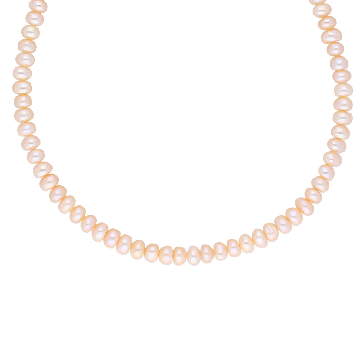J Pearls New Single Line Peach Pearl Necklace - Real Pearl Jewelry | Swadesiicart