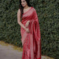 DEIANA'S Beautiful Designer Golden zari Soft Lichi Silk Saree - Red - Swadesiicart