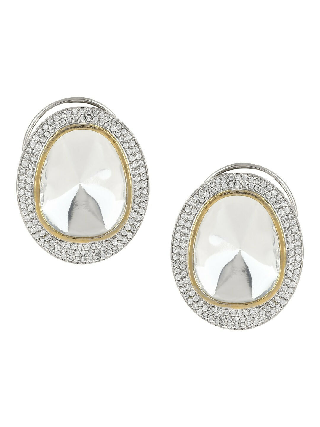 Diamond & Semi Precious Stone Oversized Studs- Ruby Raang | Swadesiicart